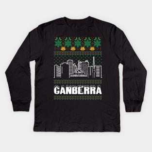 Canberra Australia Ugly Christmas Kids Long Sleeve T-Shirt